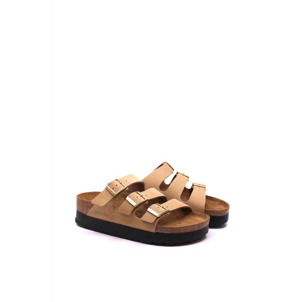 New Birkenstock Papillio Tan Florida Sandals. 50% off of retail. Size 38.